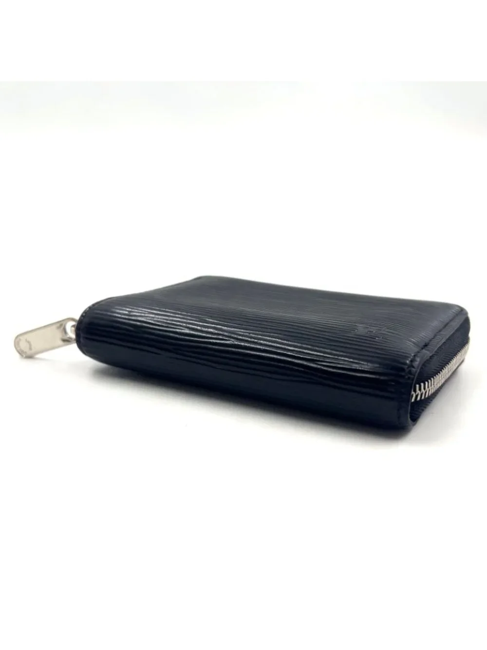 Louis Vuitton Zippy Coin Purse Epi Noir Leather Black Case Silver